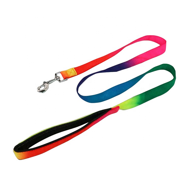 Nylon Elastic Pet Traction Rope Dog Collars Leashes With Neoprene Padded Handle