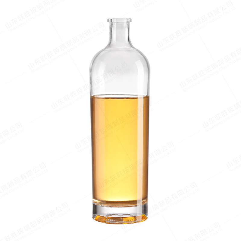 Design Short Neck Thick Bottom Craft Fine Wine Glass Bottle with Colored T Tap