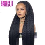 100% Virgin 360 Lace Frontal Wig Brazilian Yaki Straight Natural Black