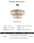 Living room home decor double layer led luxury crystal round chandelier lighting