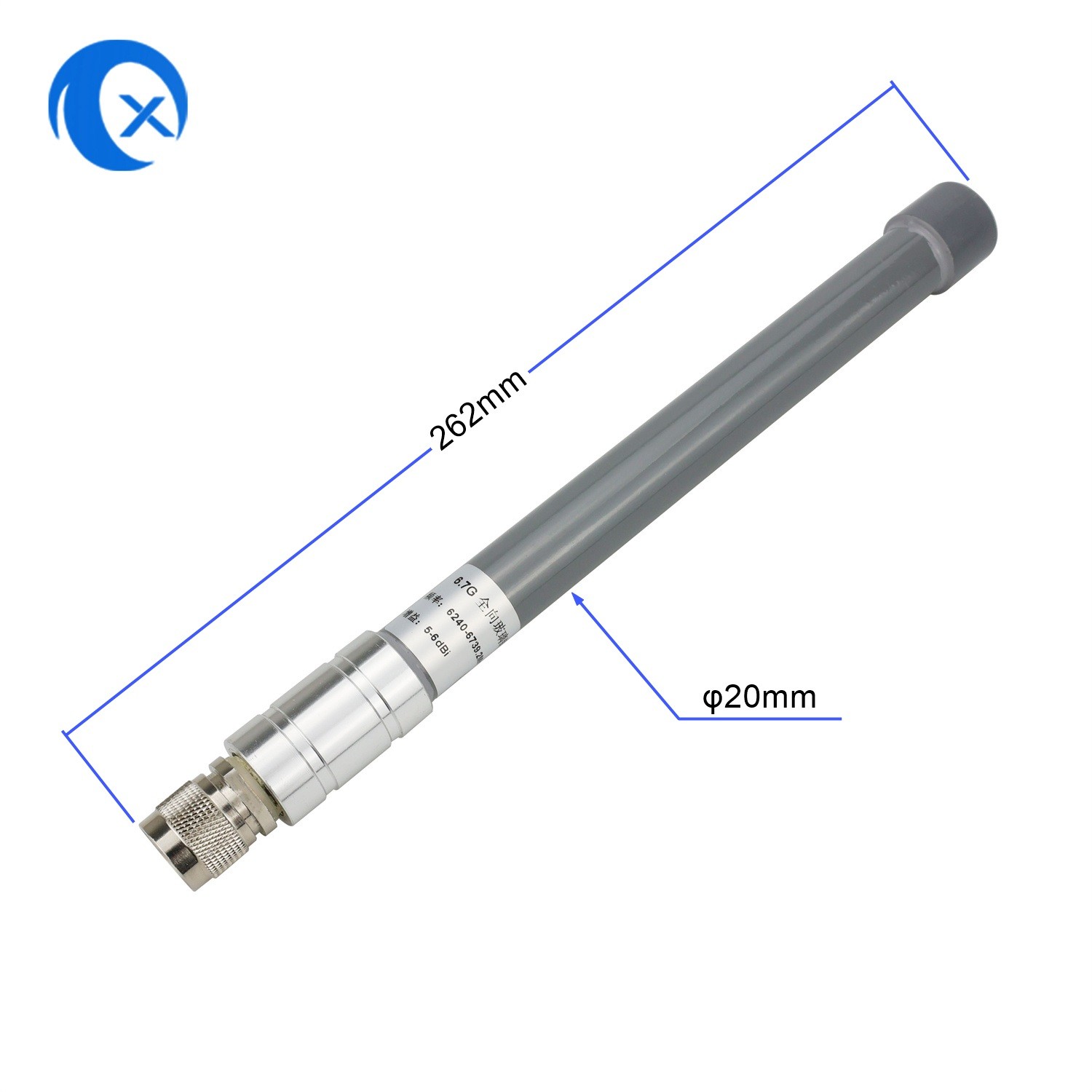 6.7G Omnidirectional Fiberglass Ultra Wideband Antenna With N Male Connector