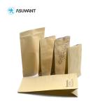 Pp Laminated Printed Kraft Paper Zipper Bags Coffee Bean Packing With Window
