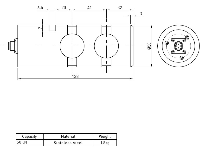 Waterproof Strain Gauge Load Pin Load Cells IP67 Of Stainless Steel