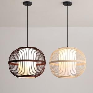 China Bamboo Weaving Pendant Lamps Chinese Zen Tea Room Lamp Hotel Droplight(WH-WP-63) wholesale