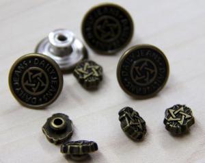 China Embossed Logo Custom Clothing Buttons Brass Reusable / Washable wholesale