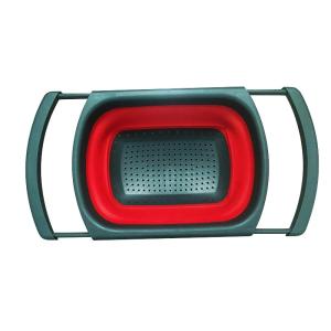China Over The Sink Collapsible Colander Silicone Kitchen Utensils With Extendable Handles wholesale