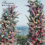 Wedding Backdrop Arch Sheep Horn Door Flower Arrangement Stand Metal Wedding