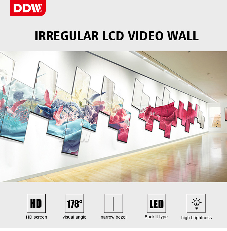 Flexible Structure Irregular Video Wall For Airport , Finacial , Metro