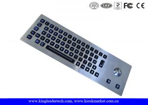 China LED Backlight Industrial Stainless Steel Keyboard with Trackball , 64 Keys on sale