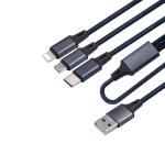 OEM 5V 2.4A 3 In 1 Braided Charging Cable Length 3.2mm Durable Safe Use
