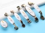 Cabinet Porcelain Handles And Knobs Zinc Dresser Handles 128mm Ceramic Furniture