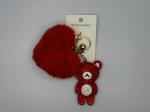 Various Colors Bear with Furry Heart Key Chain