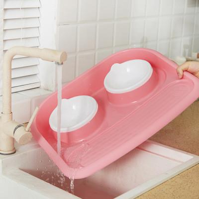 Plastic Pet Bowl Double Hole Pet Feeding Bowls Pet Food And Water Bowls custom