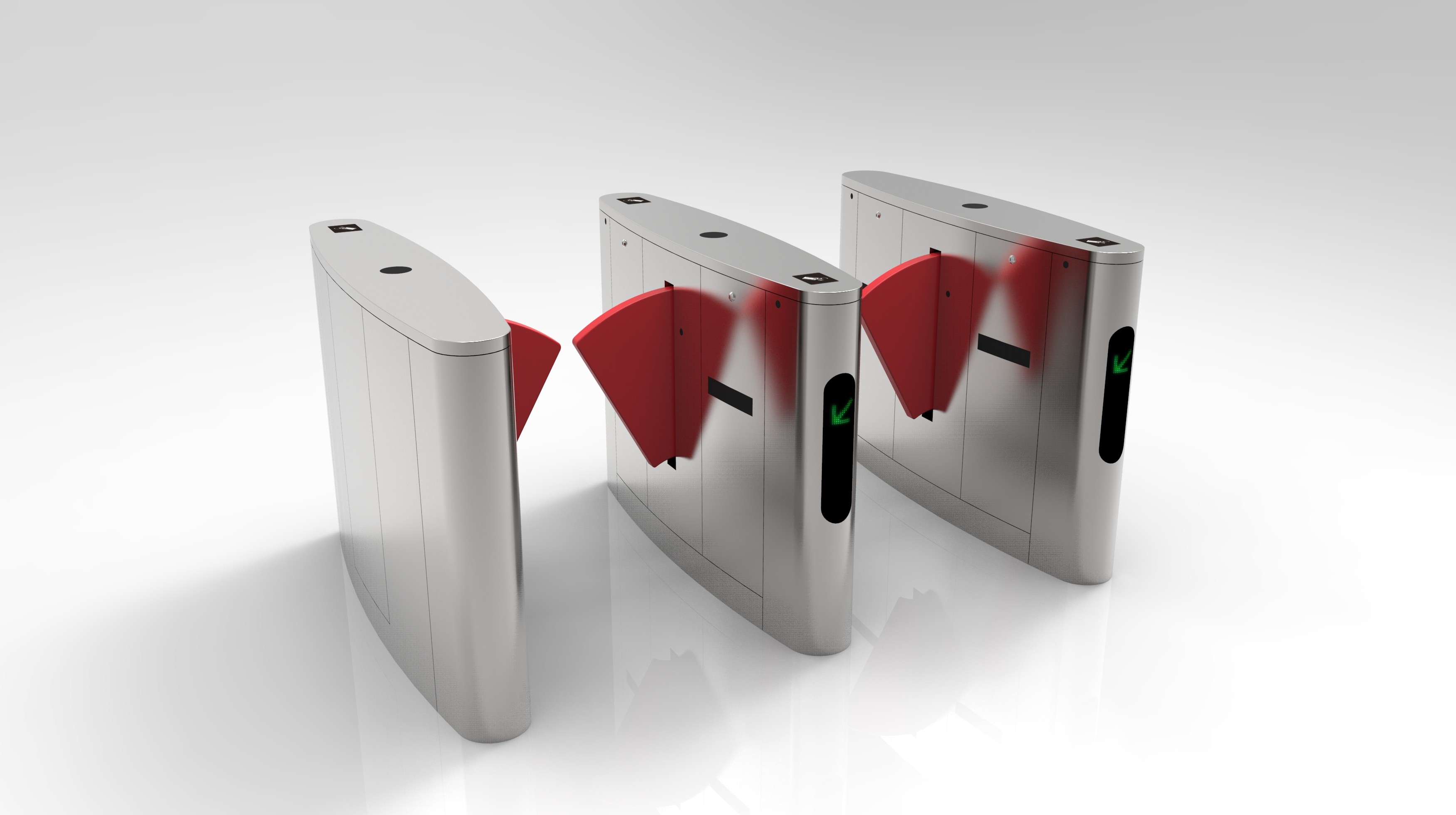 Metro Anti - Pinch Flap Barrier Gate Matching Of Various Identification Systems