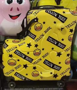 China New Design Children Cartoon Luggage Trolley Cases With Scooter Ride Kids Luggage Trolley wholesale