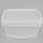 5L Food Grade White Square Bucket Polypropylene Bucket With Lid