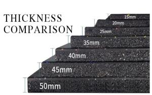 China Non-Slip Rubber Sport Surfaces 30mm 40mm 50mm for Fitness Club and Strength Training Zone wholesale