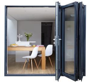 China Insulated Aluminum Framed Door Patio Accordion Folding Glass 10mm thickness wholesale