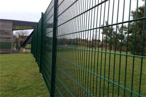 China Hot Sales Twin Wire Mesh Fence Panel For Garden Fence With Peach Post wholesale