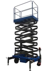 China 8m Working Height Manganese Steel Mobile Scissor Lift Electrical Pulling Loading Capacity 450kg wholesale