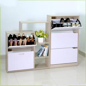 China KD package Drawable 93cm Oak Wooden Shoe Rack Cabinet wholesale