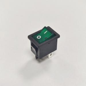 China RA(R19A) Green illuminated Rocker Switch, 21*15mm, 10,000 Electrical Cycles, 6A 250V wholesale