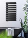Towel Radiator Black Bath Towel Rack 20W Aluminum Alloy IP54 With Hot Water