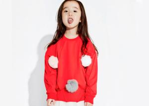 China Round Neck Girls Size 7 Clothes , Little Girls Long Sleeve Shirts With Venonat Sweater wholesale