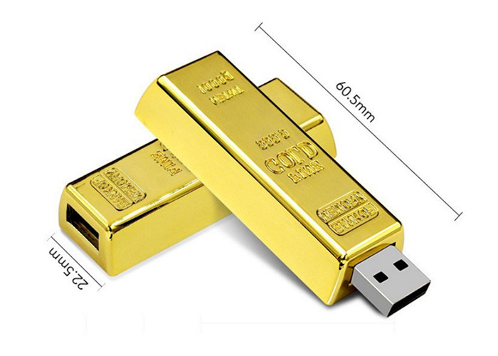 USB Factory supply 16G 3.0 metal material gold bar USB with customized logo show life brand