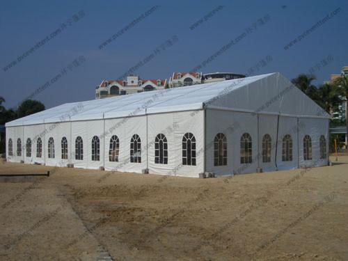 15*30M Waterproof Marquee Tent with Church Windows and Whole Fabric PVC Roof