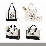 Canvas Tote Monogram Custom Travel Bag For Teacher Mother Birthday
