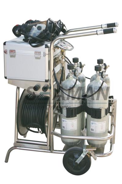 Long Tube Wheel Movable Air Breathing Apparatus 300Bar With 2 / 4 Composite