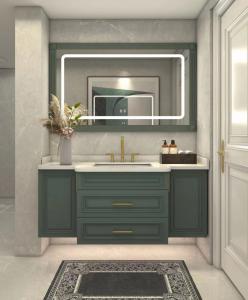 China Durable and Environmentally Friendly Washbasin Vanity Cabinet Space Bath Cabinet for Home wholesale