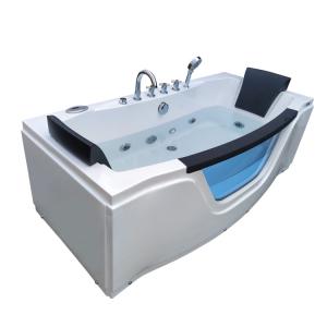 China 1.7m Acrylic Waterfall Whirlpool Bathtub Freestanding Two Person Equipment wholesale