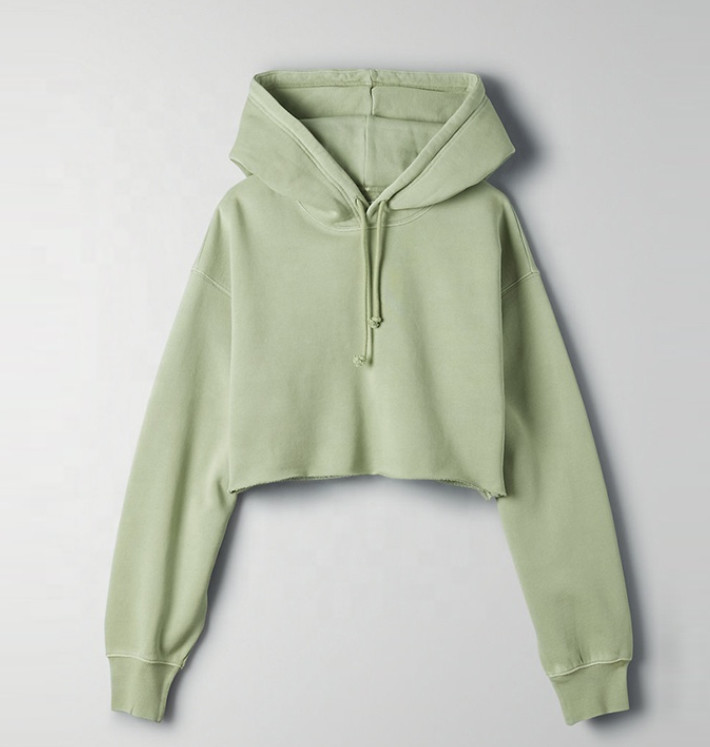 Blank Casual 100% Cotton Oversized Sweatshirt Crop Top Hoodies