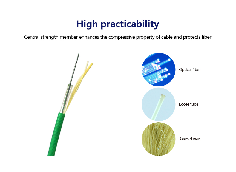 2 Core Mini Optical Cable , Micro Air Blown Fiber Cable FRP OEM