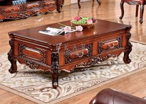 China Royal Antique Marble Surface Wooden Luxury coffee table on sale