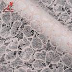 Fashion Swiss Lace Fabric 140cm Width / Embroidered Bridal Lace Fabric