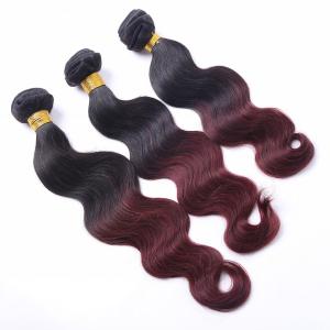 China Machine double brazilian hair weft two tone ombre colored hair weave bundles wholesale