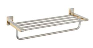 China Double Towel rack85211B-Square &amp;Brass&amp;Nickel Brush +Golden&amp; Bathroom Accessory&amp;fittings&amp;Sanitary Hardware wholesale