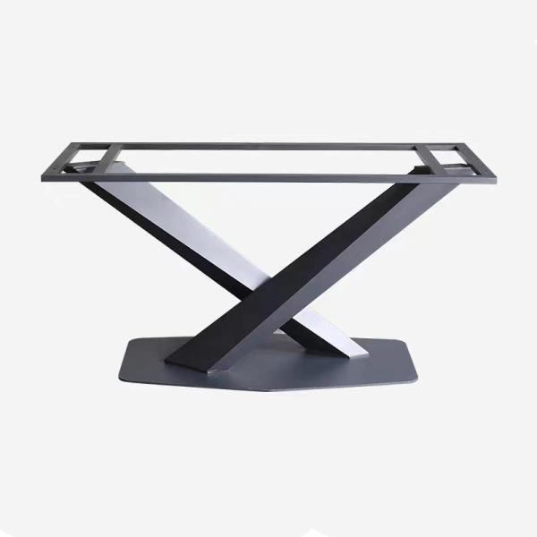 Marble Surface Slate Sintered Stone Top Modern Table With Metal Base Dining Table Sets