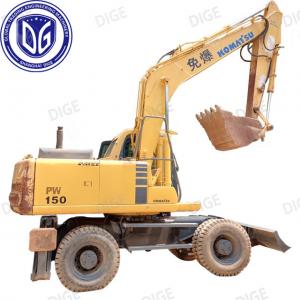 China Komatsu PC150W 15 Ton Used Wheel Excavator Hydraulic Driving wholesale