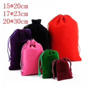 China Velvet String Bag Jewelry Drawstring Pouches Wedding Party Gift Bags Mix Colors wholesale
