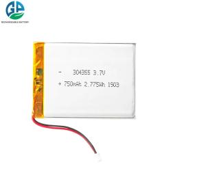 China KC Lipo Battery Pack 7.4v 750mah , Rechargeable Li Ion Battery 304355 wholesale