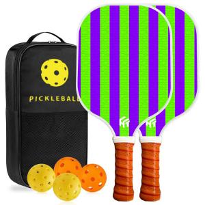 China Custom PP Honeycomb Core Fiberglass Pickleball Set 4 Pickleballs And 2 Paddles wholesale