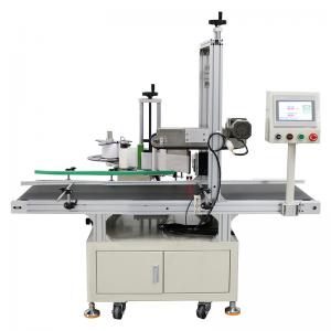 China Flat Box Labeling Machine with PLC Touch Screen Control and Label Size Width 10-140MM on sale