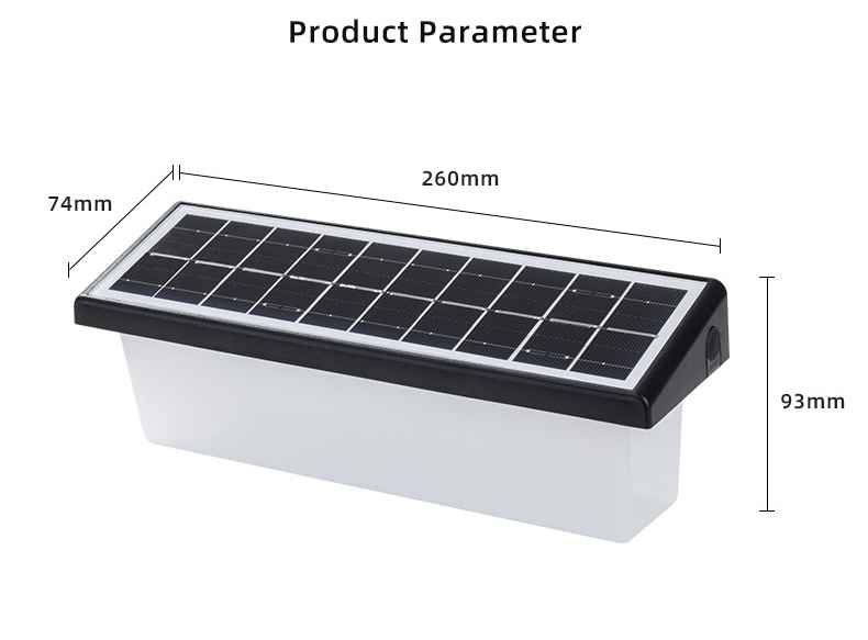 Villa Hotel Outdoor Garden Solar LED Wall Light with Motion Sensor and Remote Control