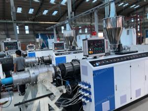 China Double Screw Plastic Pipe Extrusion Machine PVC UPVC CPVC Water Pipe Production Extruder wholesale