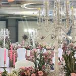 Blue Crystal Glass Candelabra Hurricane 9 Arm White Crystal Candelabra For Event