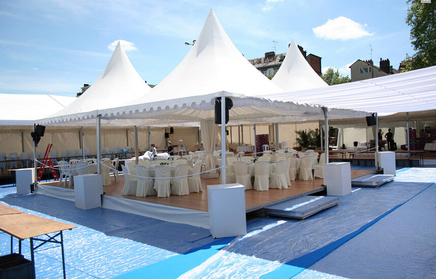 Clear Orange Pagoda Tents Canopy Party Tent DIN4102 B1/M2/B1UV - Resistant
